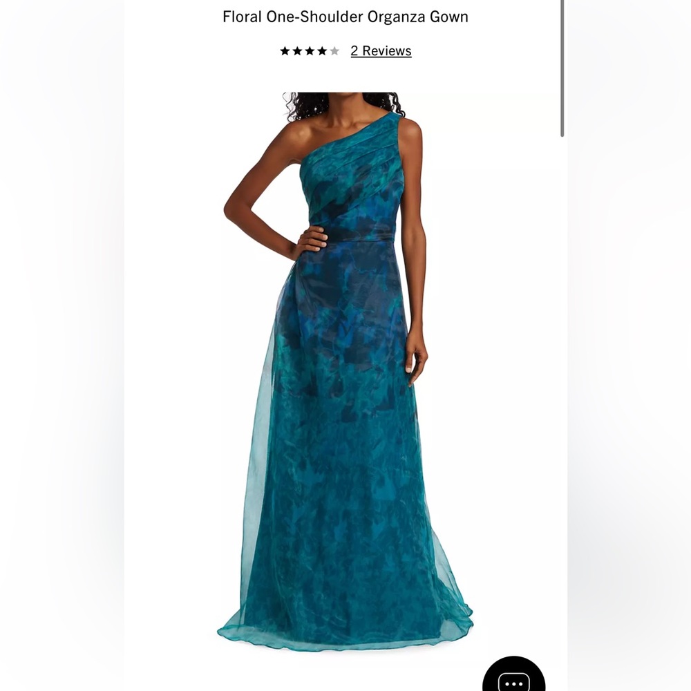 Rene Ruiz Collection Floral One Shoulder Organza Gown, NWT